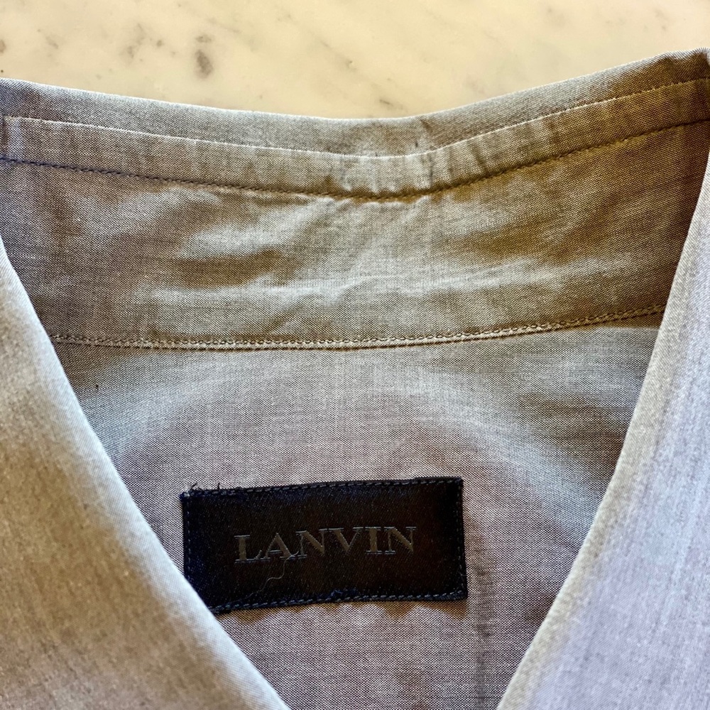 Lanvin 3/4 Button Down With Contract Tuxedo Detail - image 4